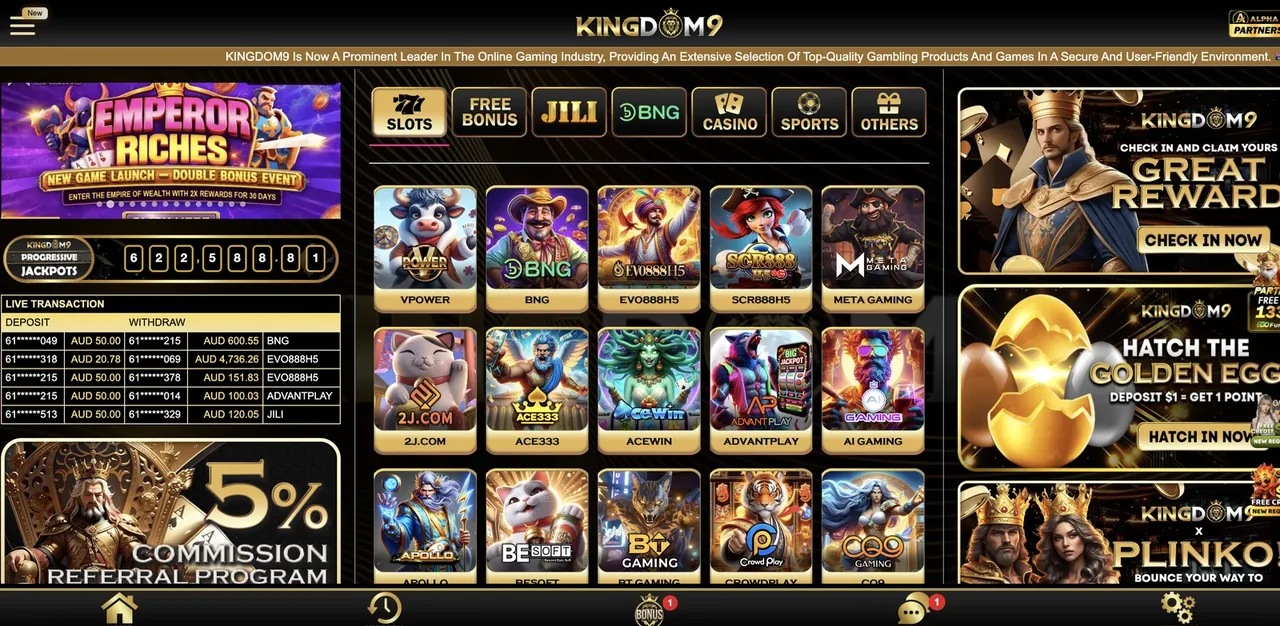 Kingdom Casino interface