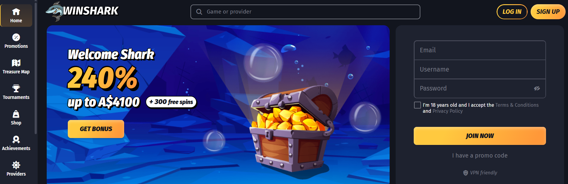 Casino Overview Image - WinShark